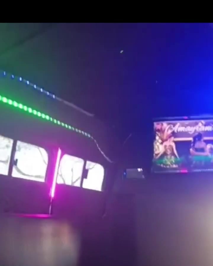 Party bus interior LED lights screen celebration