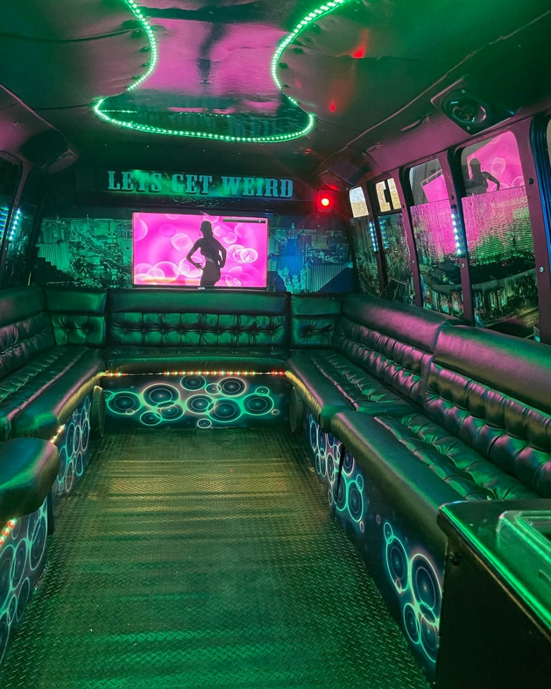 Party bus neon lights interior Tucson