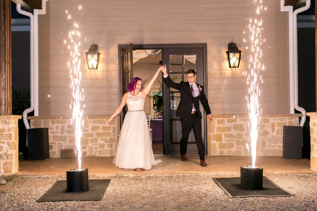 Bride and groom sparkler exit wedding Tucson Arizona
